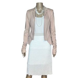 Preen Line Pink Blazer XS Pleated Back Fitted Jacket Cotton Stretch (312)